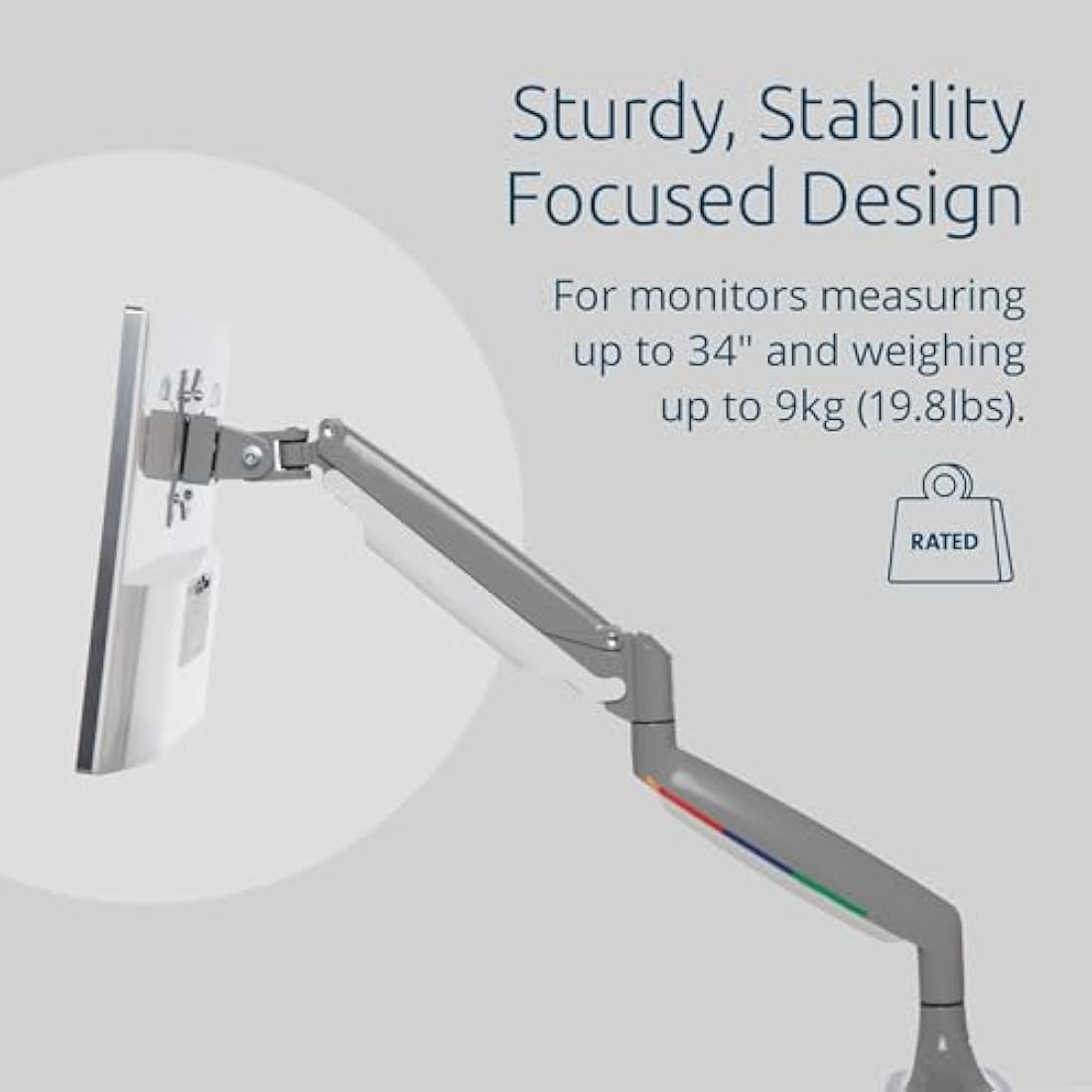 Kensington OneTouch Single Monitor Arm – Ergonomic Gas Spring Mount