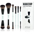 Jessup 6pcs Double Sided Makeup Brush Set | Vegan Foundation & Eye Brushes