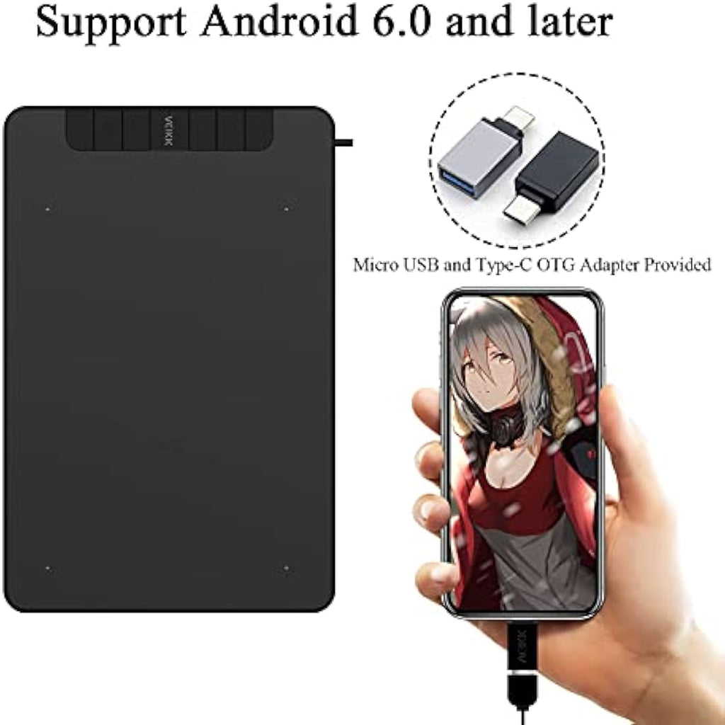 VEIKK VK640 Graphics Drawing Tablet – 6x4 Inch Pad with Battery-Free Pen