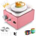 Jolof Store Mini Pottery Wheel – 2000RPM Electric DIY Kit for Kids, Pink