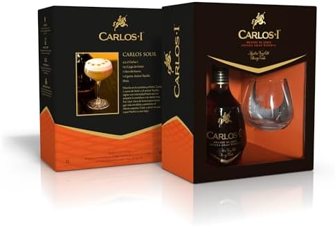 Carlos I Brandy Solera Gran Reserva 1L Gift Pack with Brandy Glass