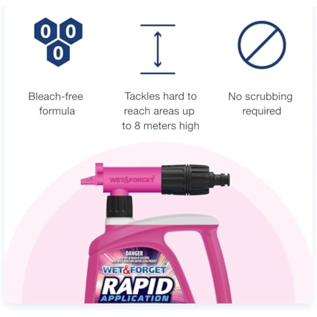 Wet & Forget Rapid Application Mould & Algae Remover - 2L Patio Cleaner