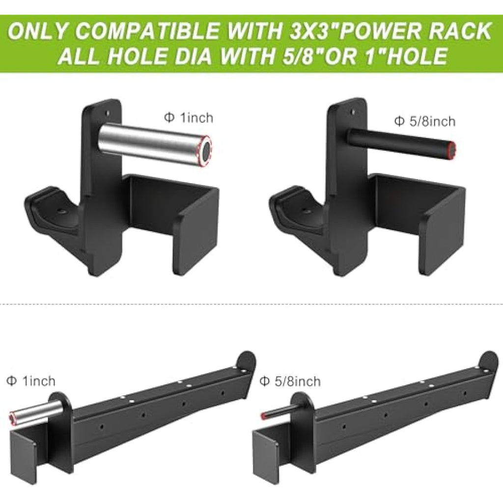 Kipika Safety Spotter Arms & J-Hooks for 3x3 Power Rack - 5/8" or 1" Holes