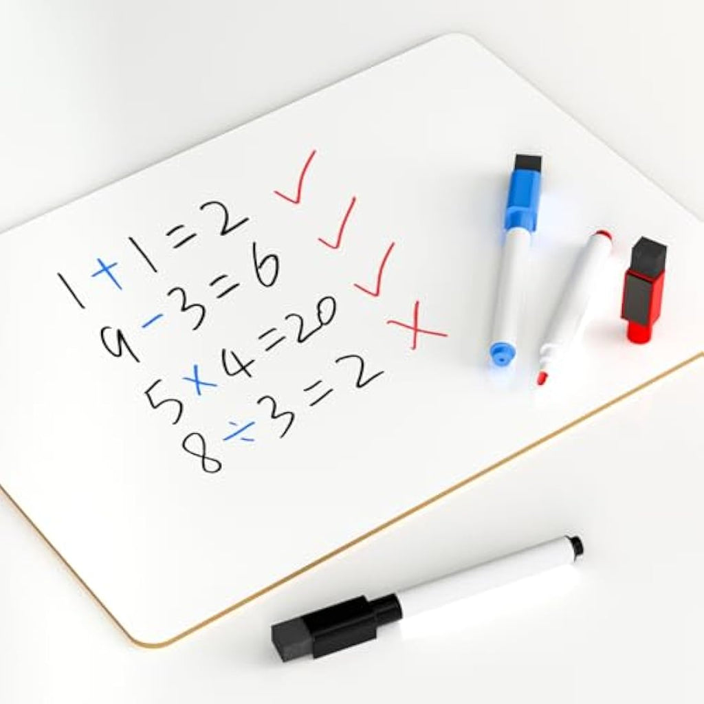 Nicpro Double Sided Dry Erase Whiteboard A4 – Portable Lapboard with 3 Pens