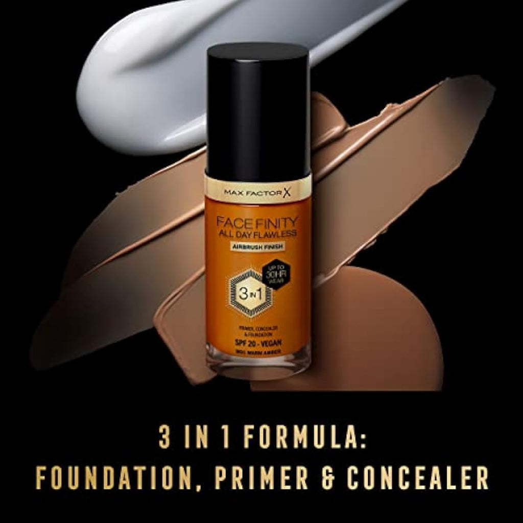 Max Factor Facefinity 3-in-1 Liquid Foundation - 91 Warm Amber, 30ml