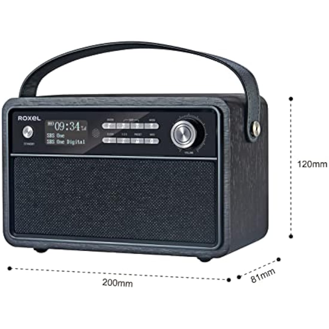 Roxel Retro D1 DAB+/FM Radio – Portable Wireless Speaker & Alarm Clock