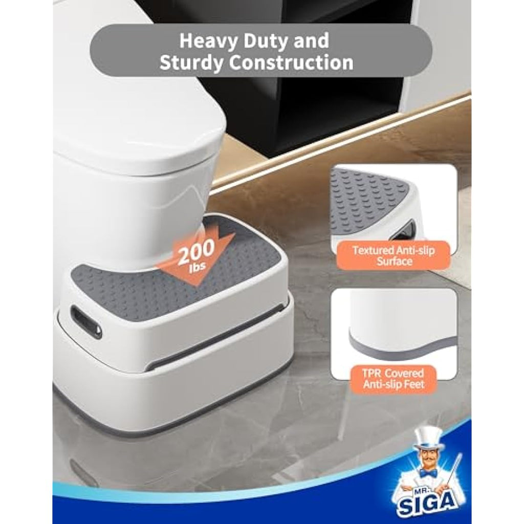 MR.SIGA Toilet Stool – Heavy Duty Non-Slip Squatty Potty for Adults & Kids