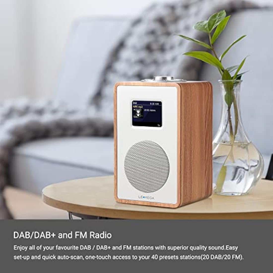 LEMEGA CR4 DAB/DAB+ Digital Radio with Bluetooth and Alarm - Walnut