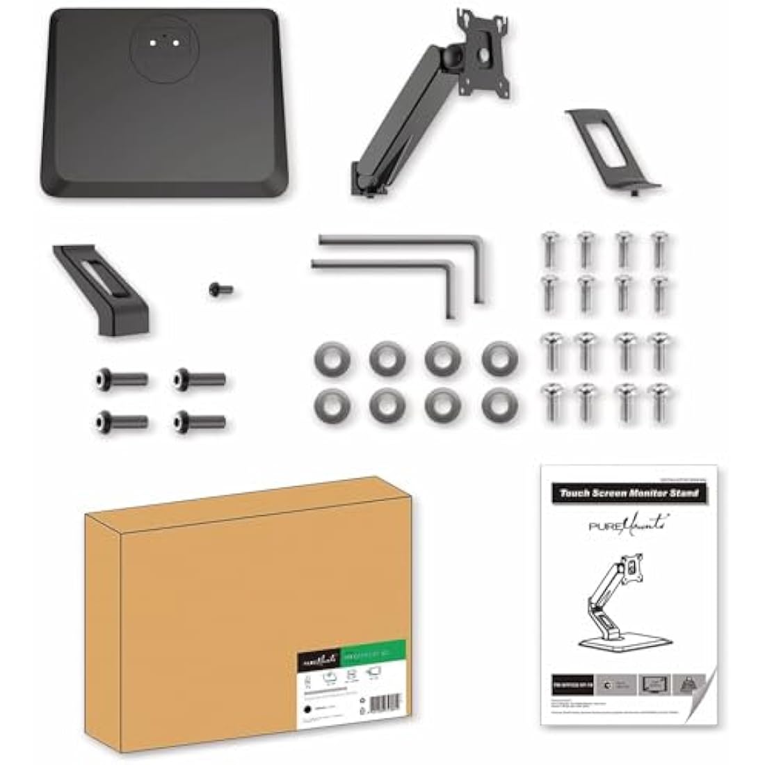 PureMounts Touchscreen Monitor Mount | 17-32" Gas Lift Stand – Black