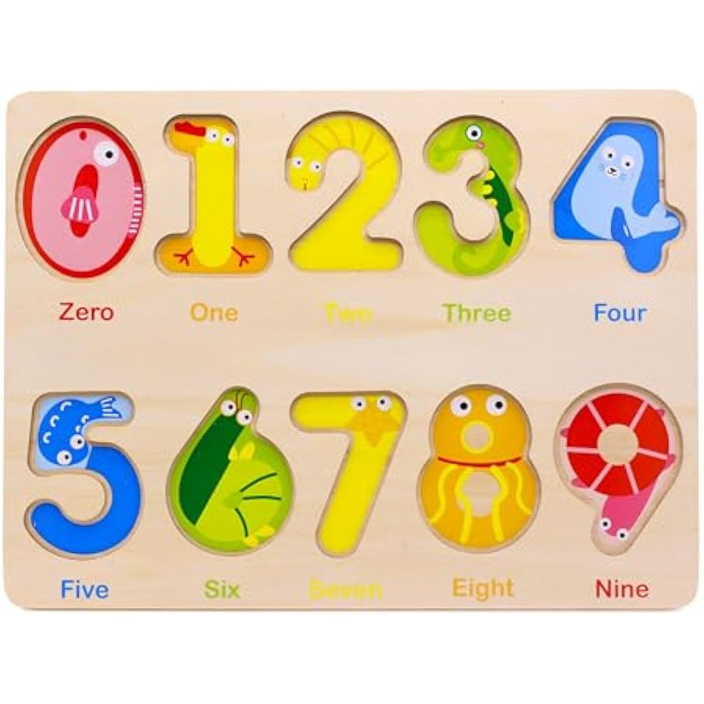Wooden Number Puzzles – Montessori Learning Toys for Ages 2-4