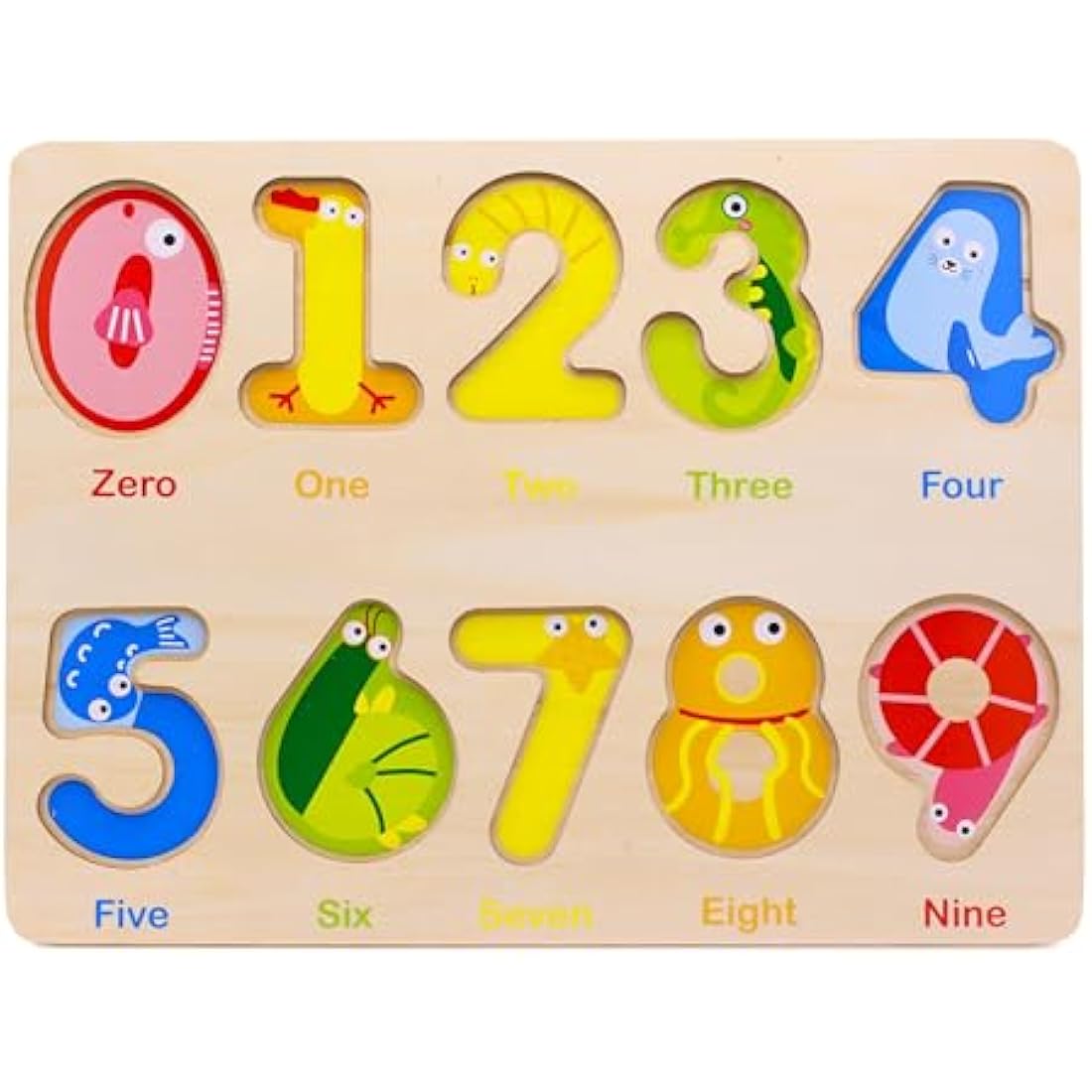 Wooden Number Puzzles – Montessori Learning Toys for Ages 2-4