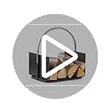 Relaxdays Metal Firewood Basket | Indoor Wood Carrier with Handle, Black