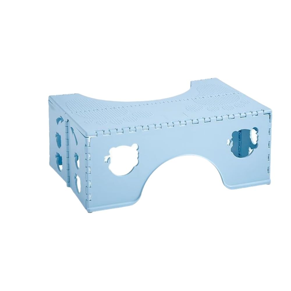 BRAVECOW Foldable Toilet Stool - Non-Slip Squatting Step Stool, Blue