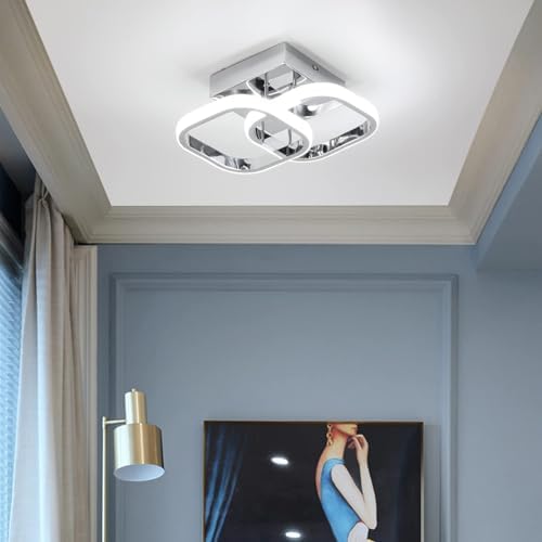 EIDISUNY Modern Square LED Ceiling Light – 22W Cool White Flush Mount