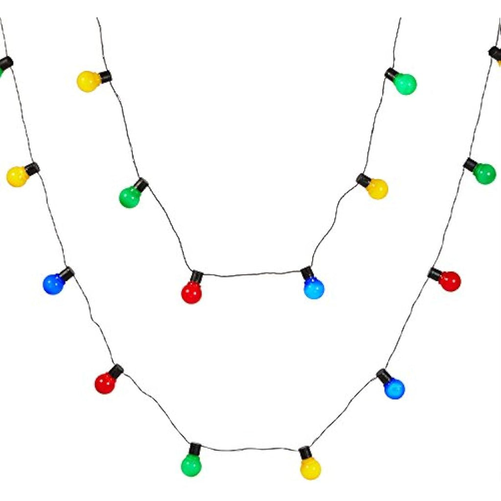 Lights4fun 30 Multi-Coloured LED Festoon Lights | 7.25m Waterproof Cable