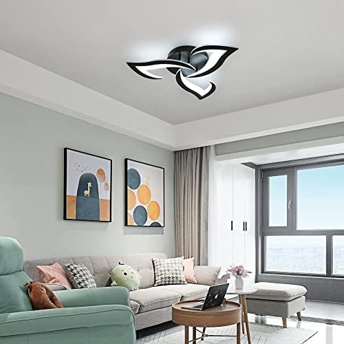 Modern Flower LED Ceiling Light – 36W Cool White 6500K Black