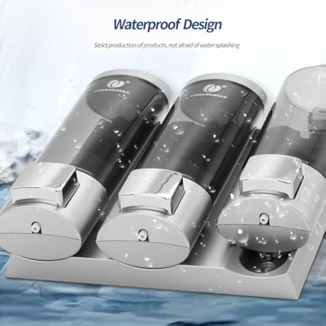 Triple Wall Mounted Soap Dispenser | 3x200ml Refillable PC+ABS