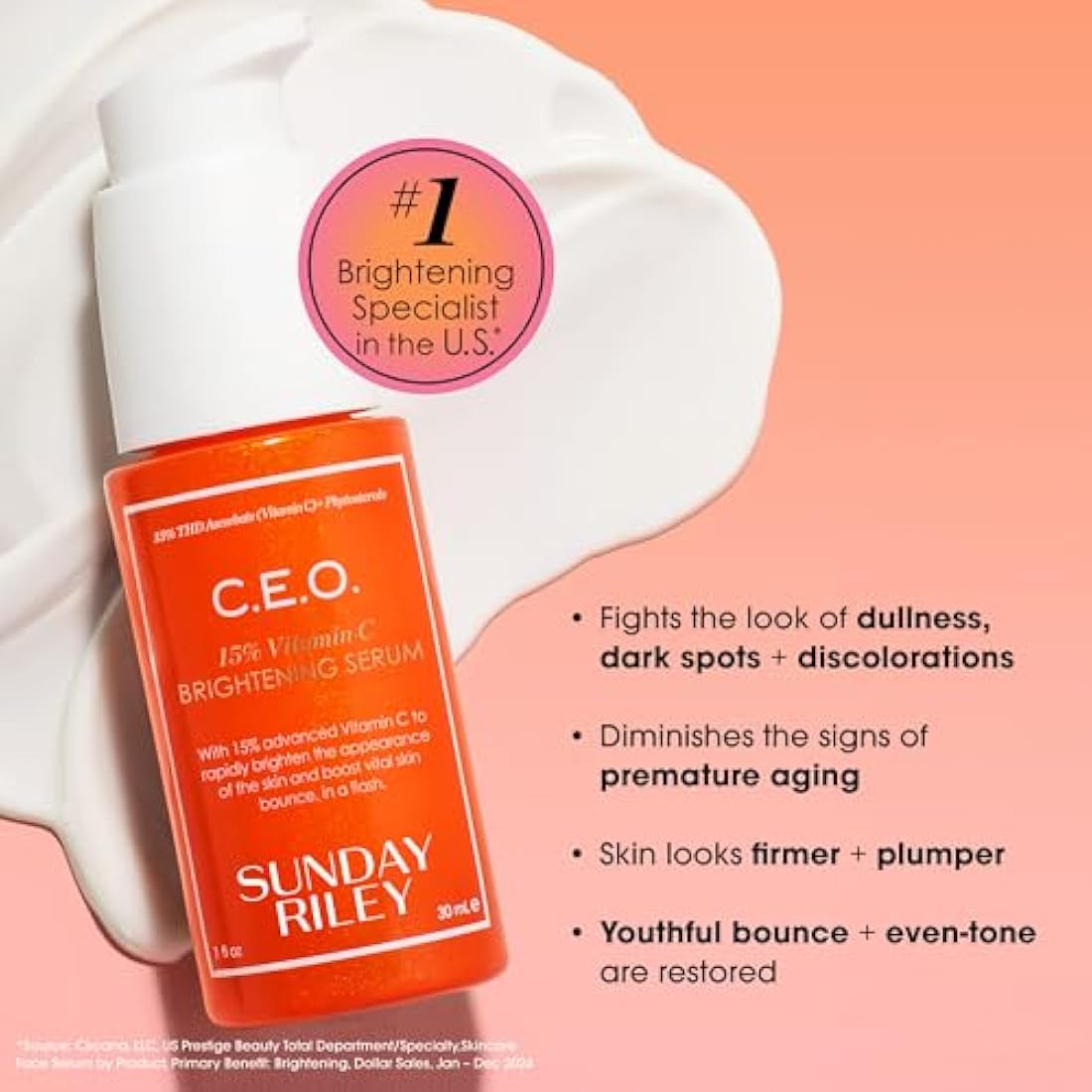 Sunday Riley C.E.O. Vitamin C Brightening Serum – Anti-Aging (30ml)