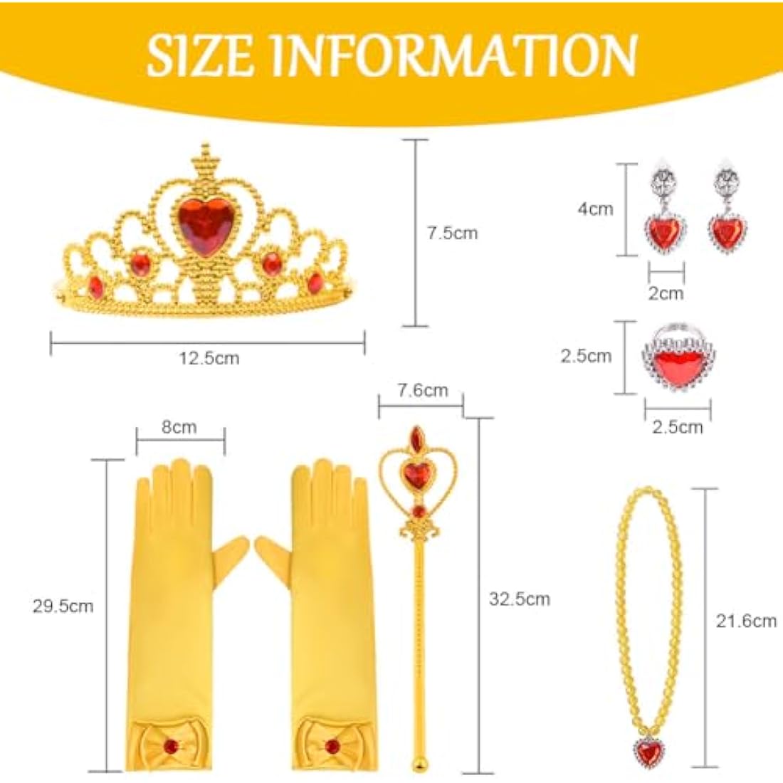 Jolof Store Princess Belle Costume – 9-Piece Yellow Party Dress Set