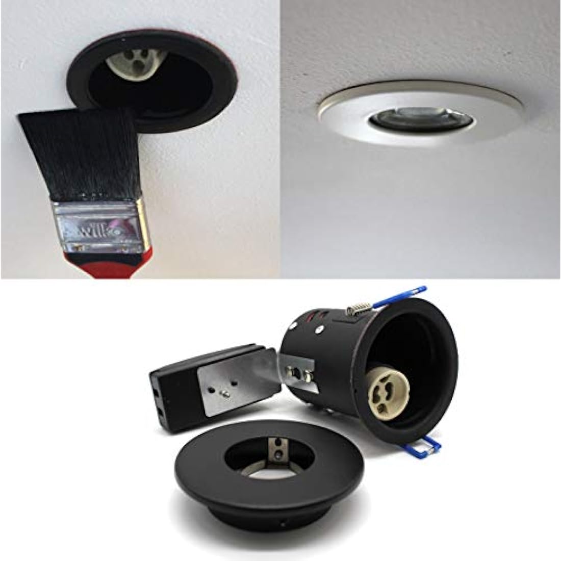 Sanlumia 10-Pack Fire Rated GU10 Recessed Ceiling Downlights | Black