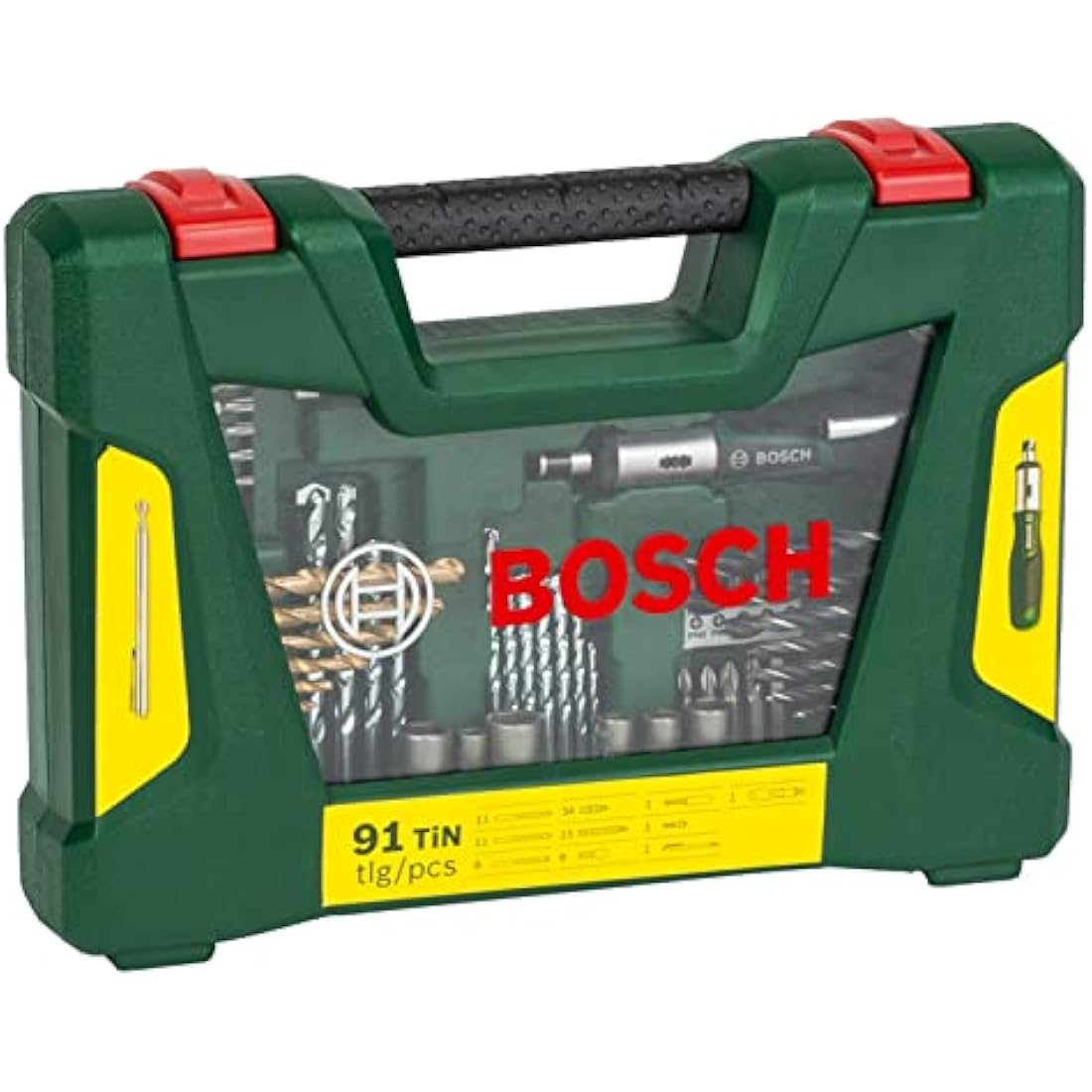 Bosch V-Line 91-Piece Titanium Drill and Screwdriver Bit Set with Ratchet