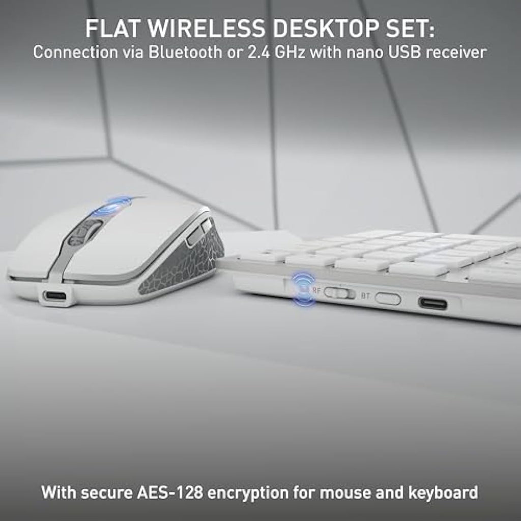 CHERRY DW 9100 SLIM Wireless Desktop Set | Bluetooth & 2.4GHz | Silver