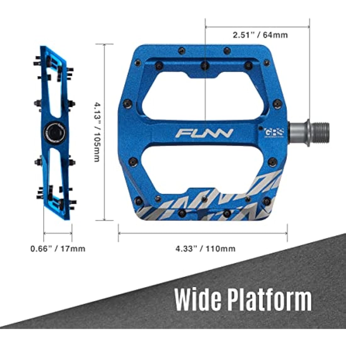 Funn Funndamental MTB Flat Pedals – CNC Alloy Wide Platform BMX Pedals