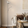 OUTON LED Floor Lamp with Reading Light | Dimmable Mother-Child Lamp, Black
