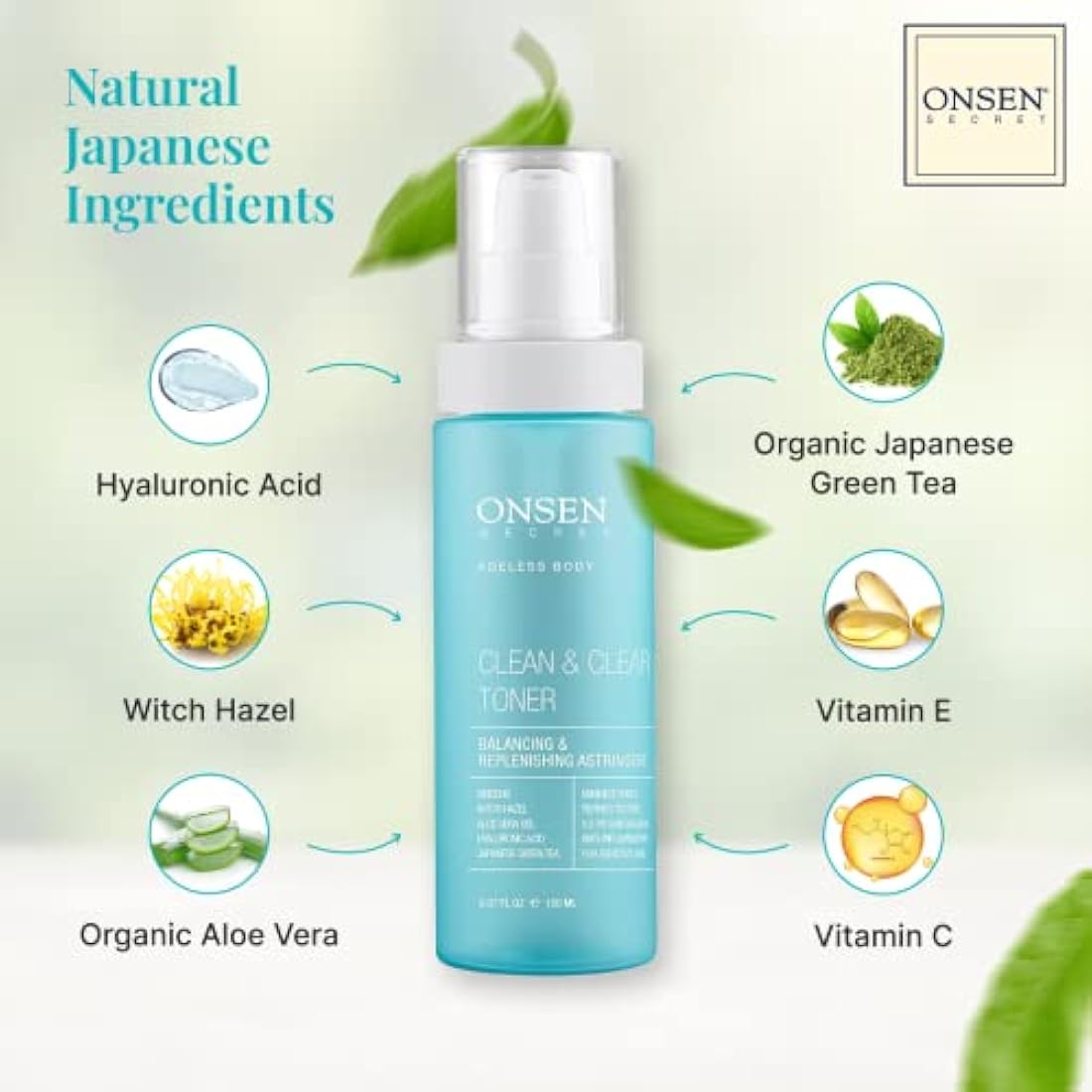 Onsen Secret Face Toner – Balancing Witch Hazel & Green Tea - 150ml