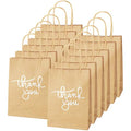 24 Pack Silver Kraft Paper Thank You Gift Bags with Handles
