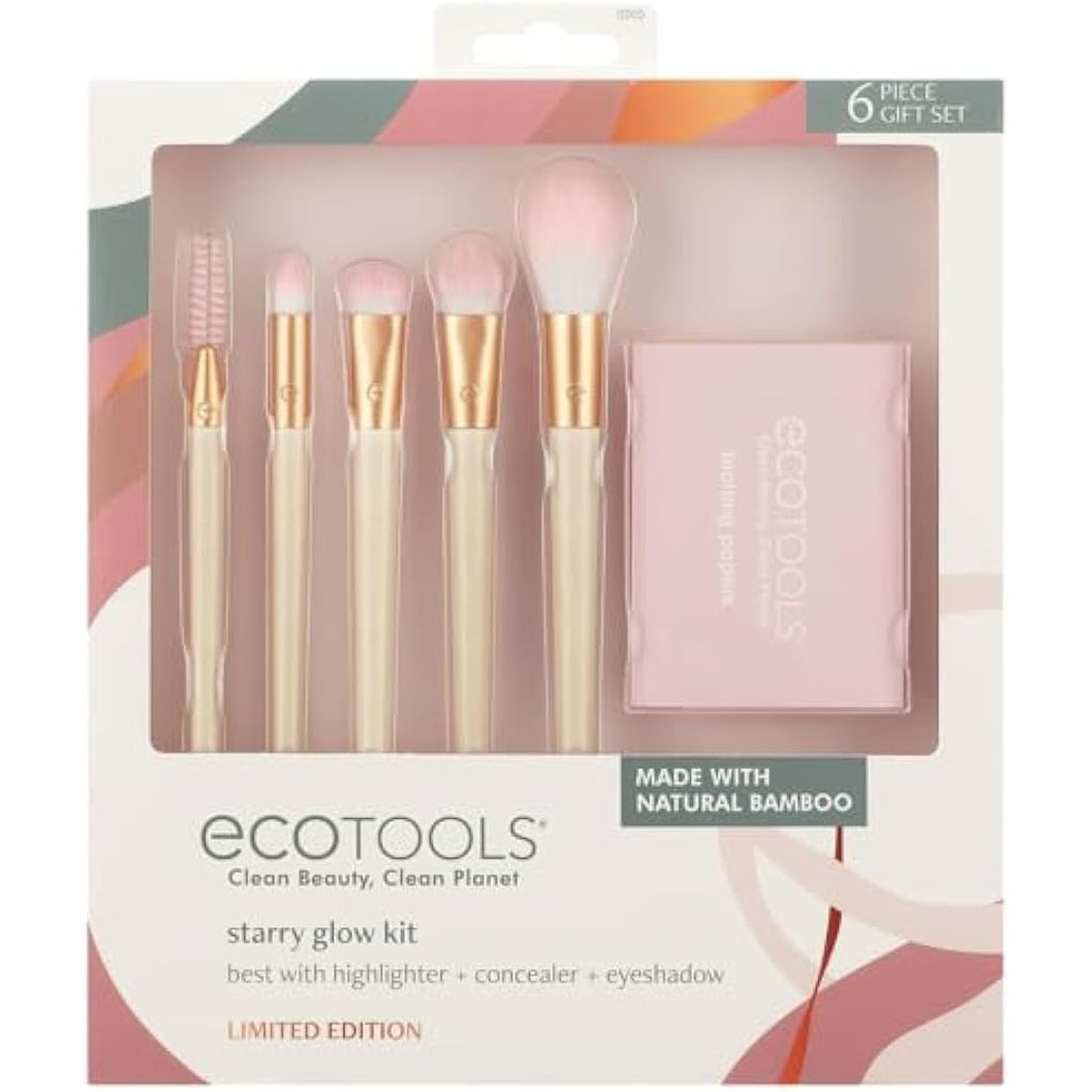 EcoTools Starry Glow 6-Piece Makeup Brush Gift Set with Bamboo Handles