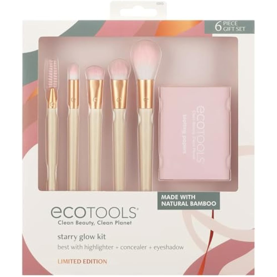 EcoTools Starry Glow 6-Piece Makeup Brush Gift Set with Bamboo Handles