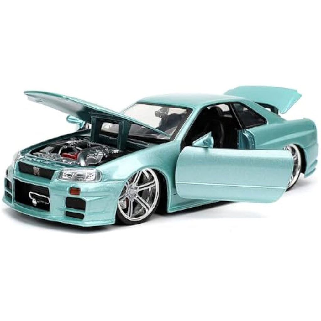 Jada Toys Nissan Skyline GT-R R34 Diecast Model Car – 1:24 Scale, Red