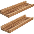 PHOENANCEE Rustic Wood Floating Shelves - 43cm Picture Ledge, Set of 2