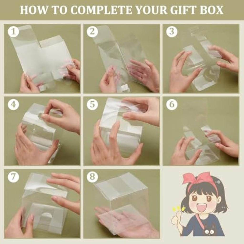 BENECREAT 20PCS Clear PVC Gift Boxes | 10x10x10cm Wedding Favor Boxes