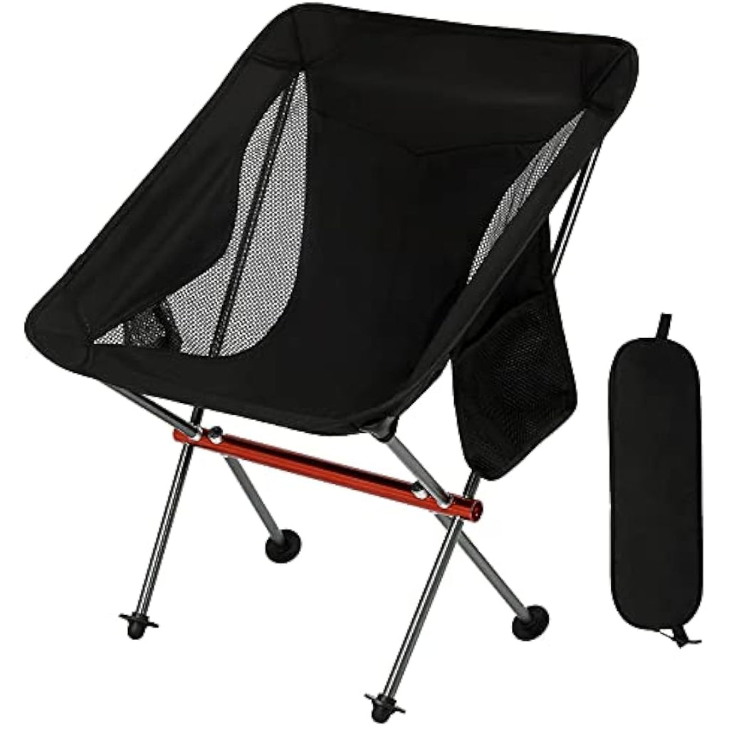 SHALLWE Ultralight Portable Camping Chair | Aluminum Folding Chair - Gray