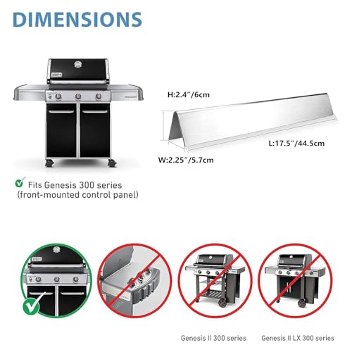 Denmay Stainless Steel Flavorizer Bars for Weber Genesis 300 Series, 5-Pack
