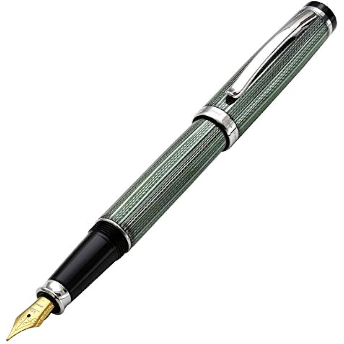 Xezo Incognito Fountain Pen | Fine Nib | Zinc Green & Platinum Plating