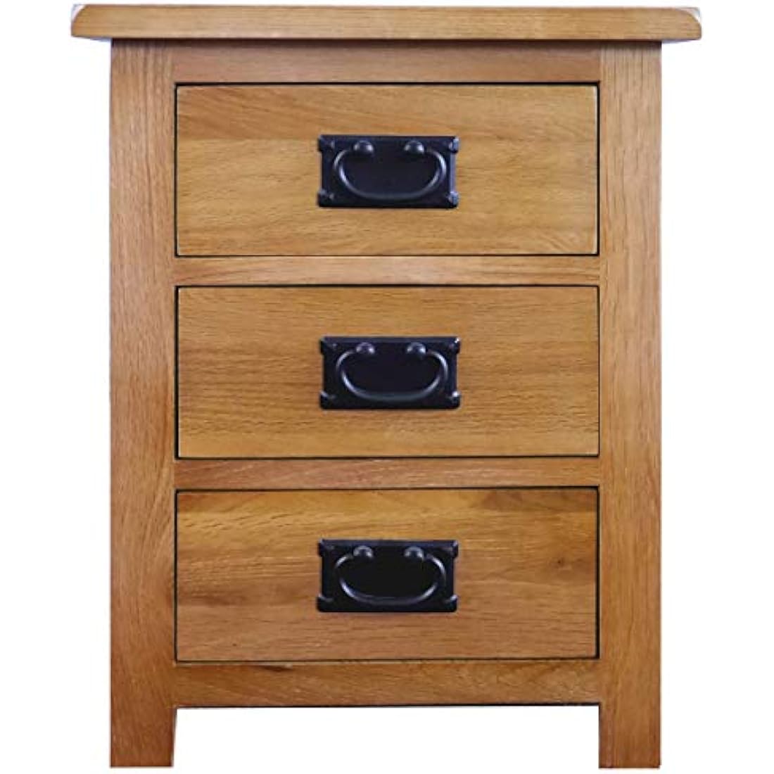 Aurotrice Solid Oak Bedside Table – 3 Drawer Modern Nightstand
