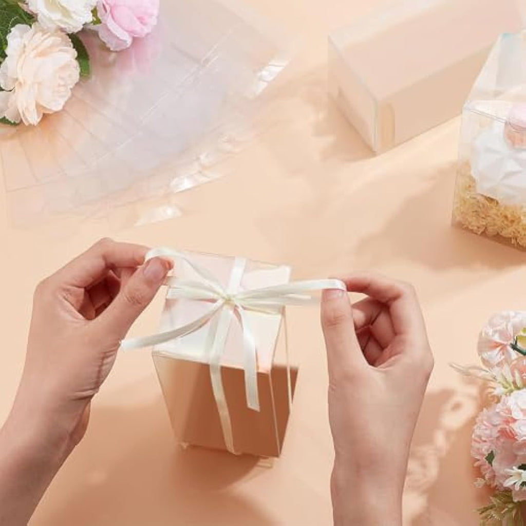 BENECREAT 20PCS Clear PVC Gift Boxes | 14x7x7cm Rectangle Wedding Favors