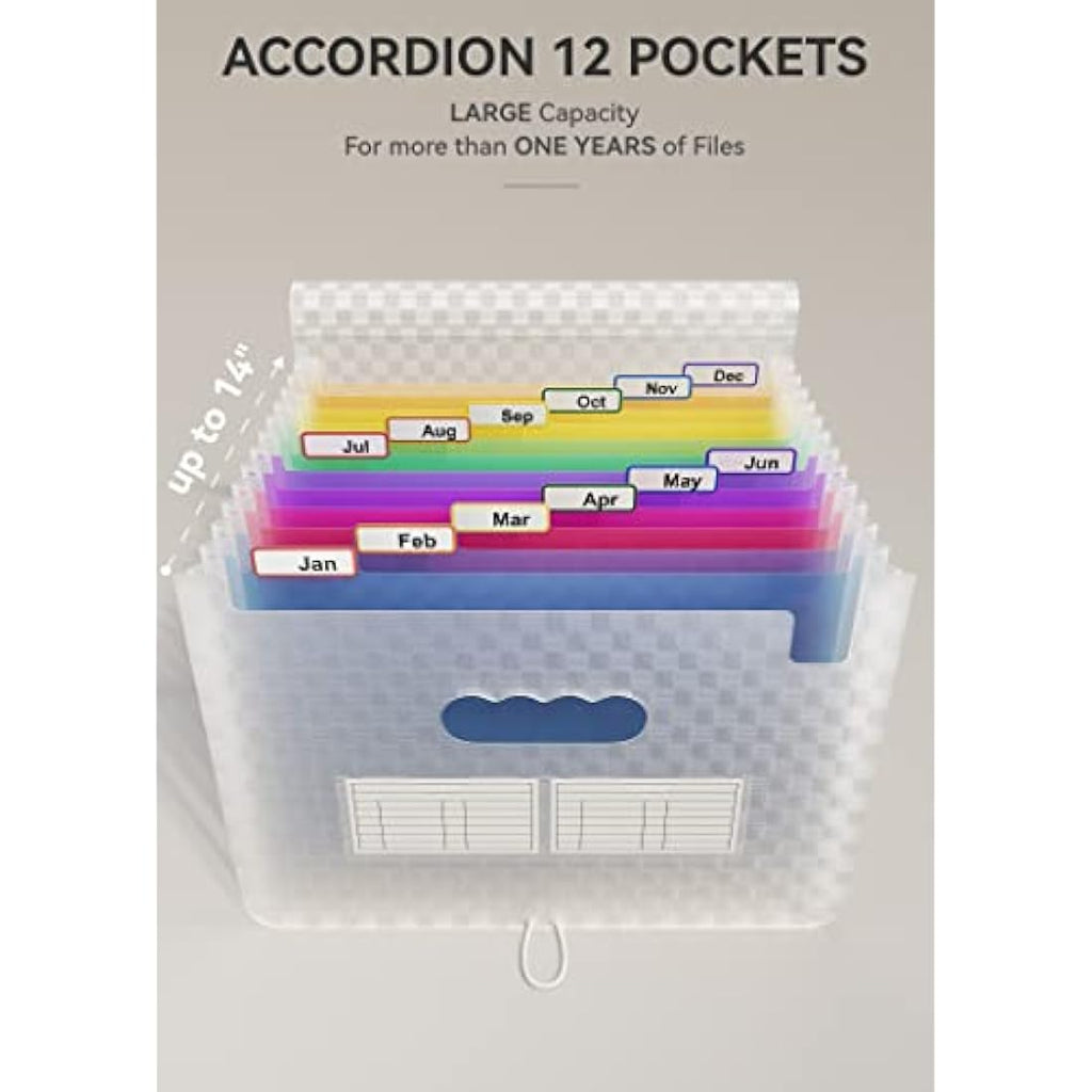 ABC life A4 Expanding File Organiser | 13 Pockets Grid Document Folder