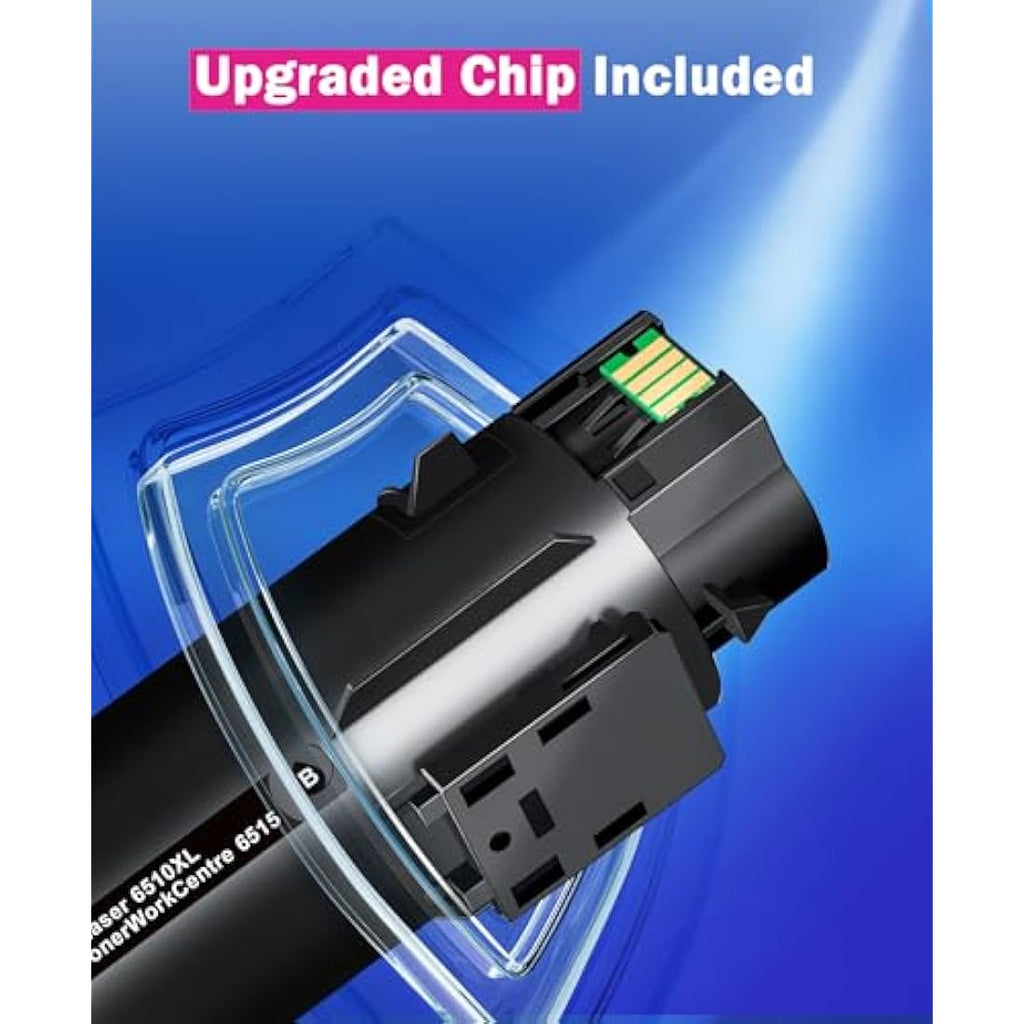 SODFACE 6510XL Toner Cartridges for Xerox WorkCentre 6515 Phaser 6510 | 4-Pack