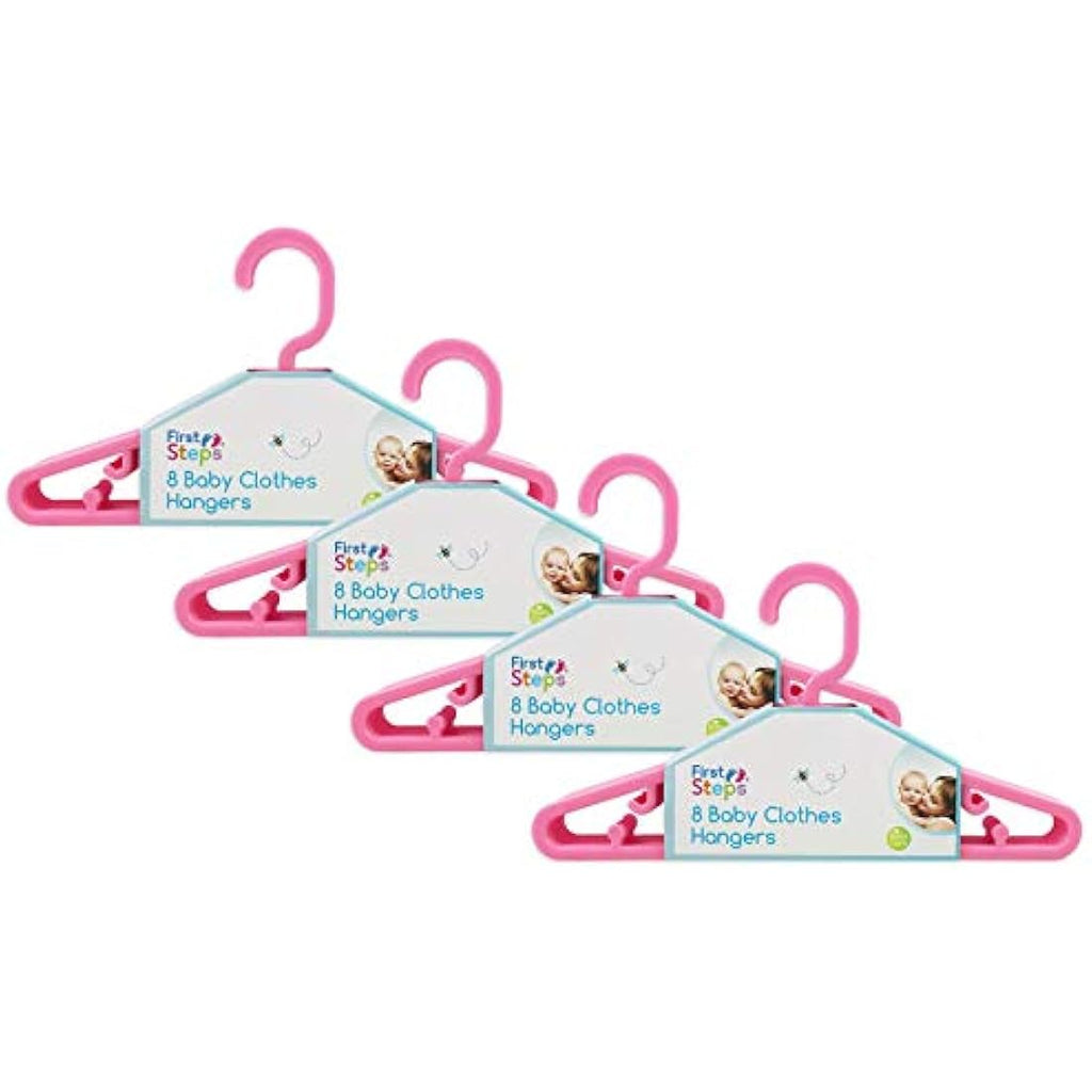 Jolof Store Baby Clothes Hangers – 32 Pack Pink Plastic Toddler Hangers