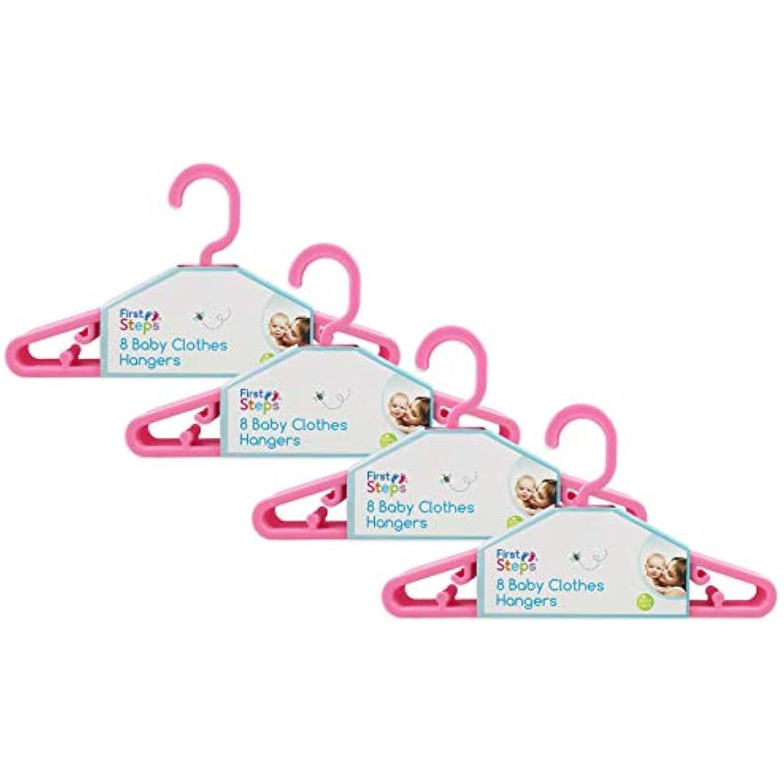 Jolof Store Baby Clothes Hangers – 32 Pack Pink Plastic Toddler Hangers