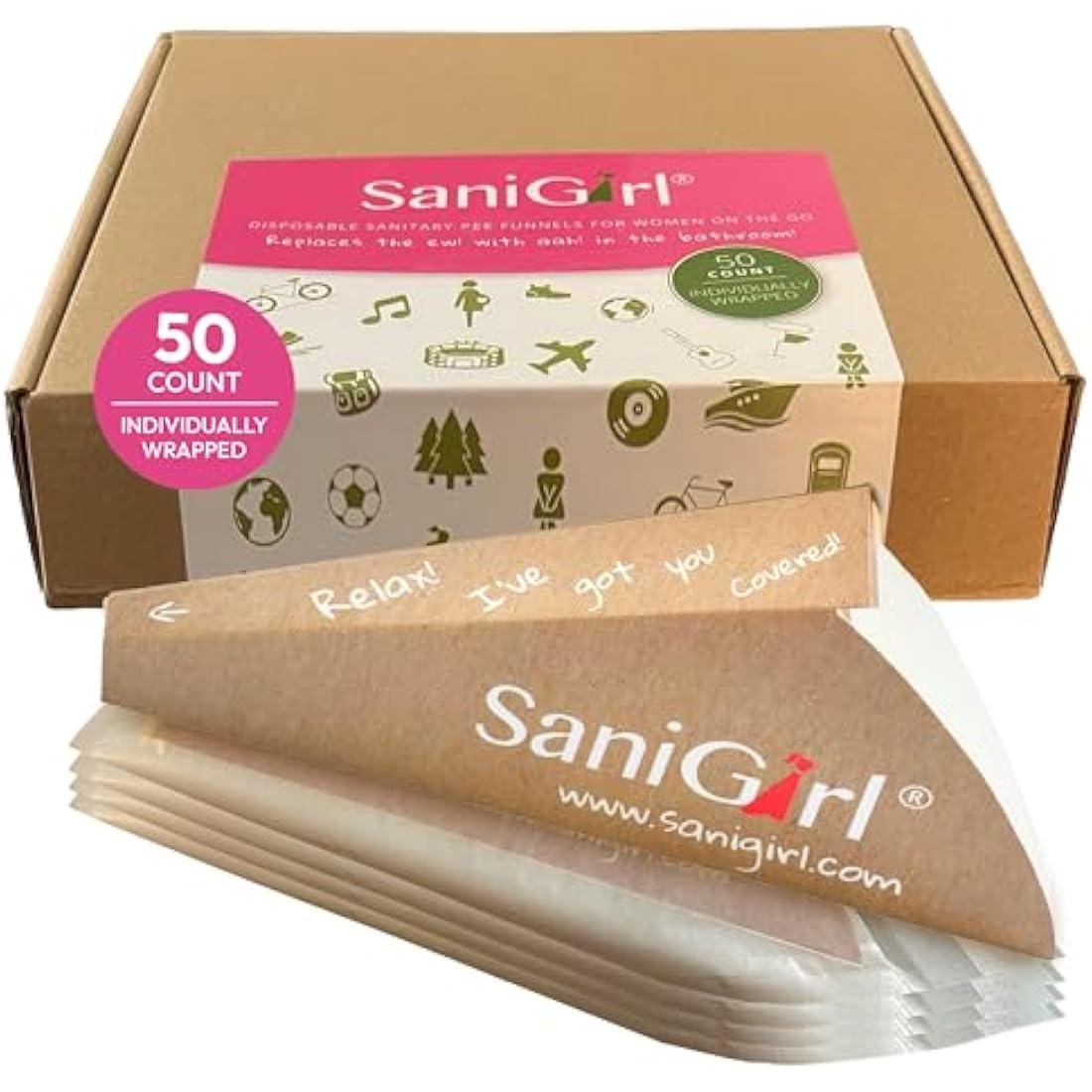 SaniGirl Female Urinal – Disposable Portable Urination Device (10 Pack)