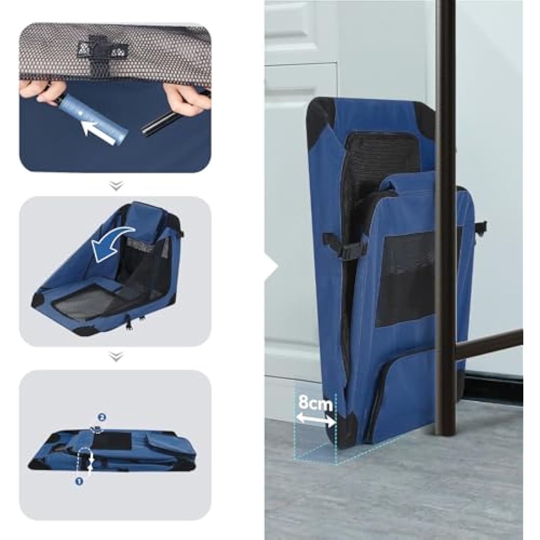 Reerooh Foldable Dog Carrier | Portable Soft Travel Crate with Steel Frame