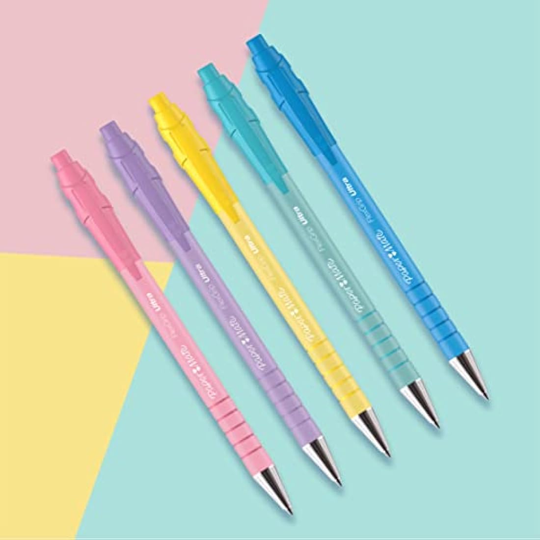 Paper Mate Flexgrip Ultra Pastel Ballpoint Pens, Medium Point, 5 Pack