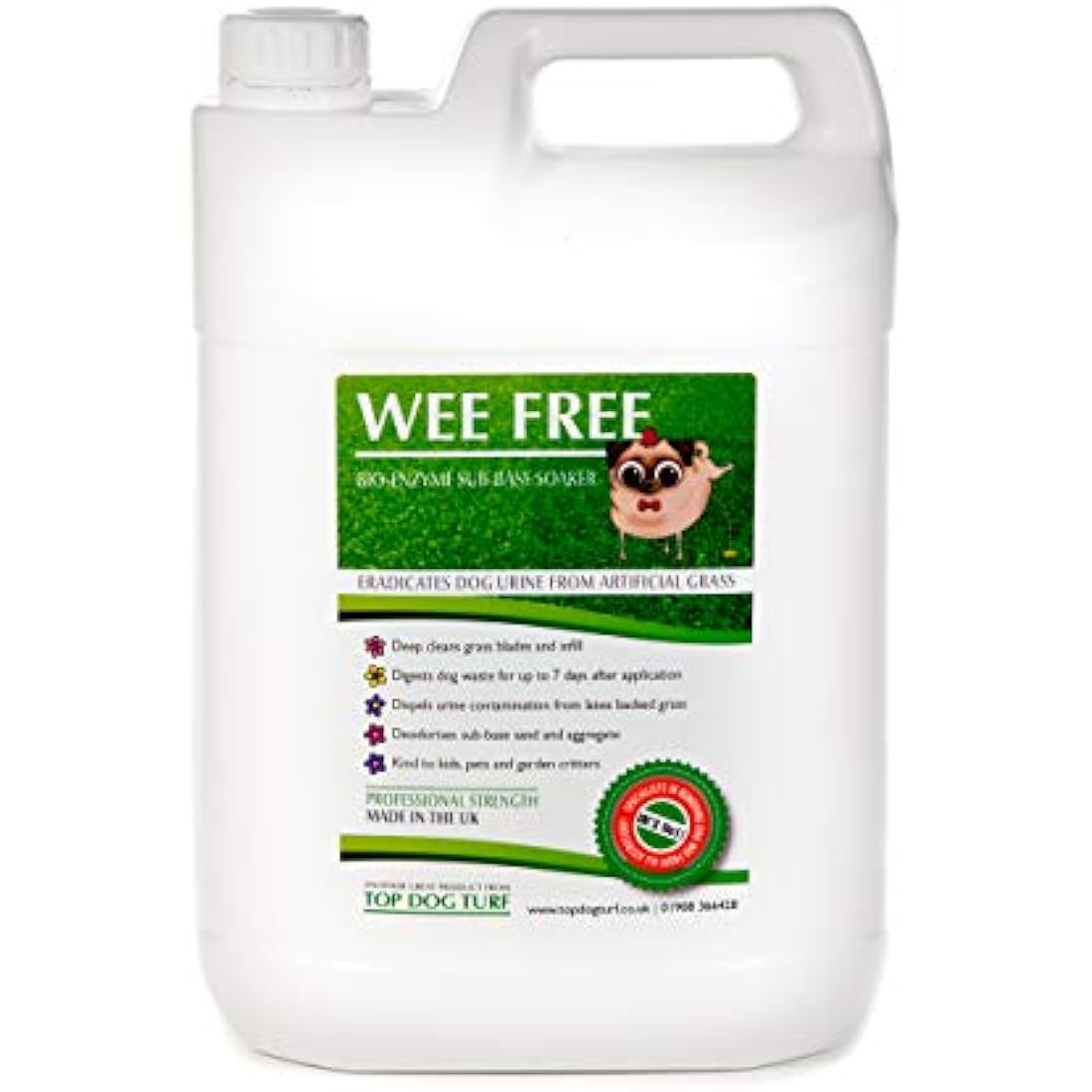 Wee Free Artificial Grass Cleaner & Pet Odour Eliminator - 5L Citrus