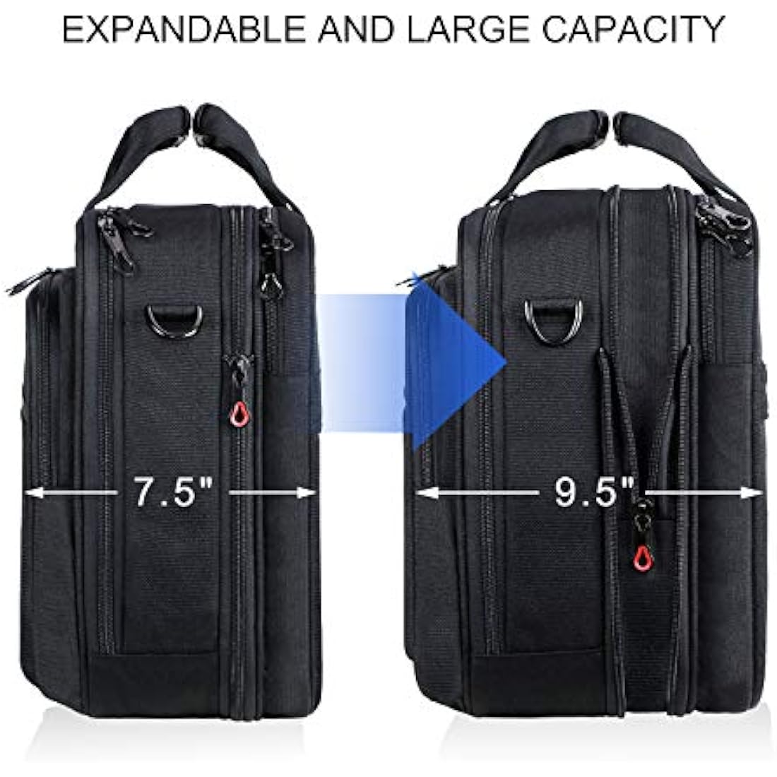 KROSER 17.3 Inch Laptop Briefcase – Expandable Water-Repellent Bag