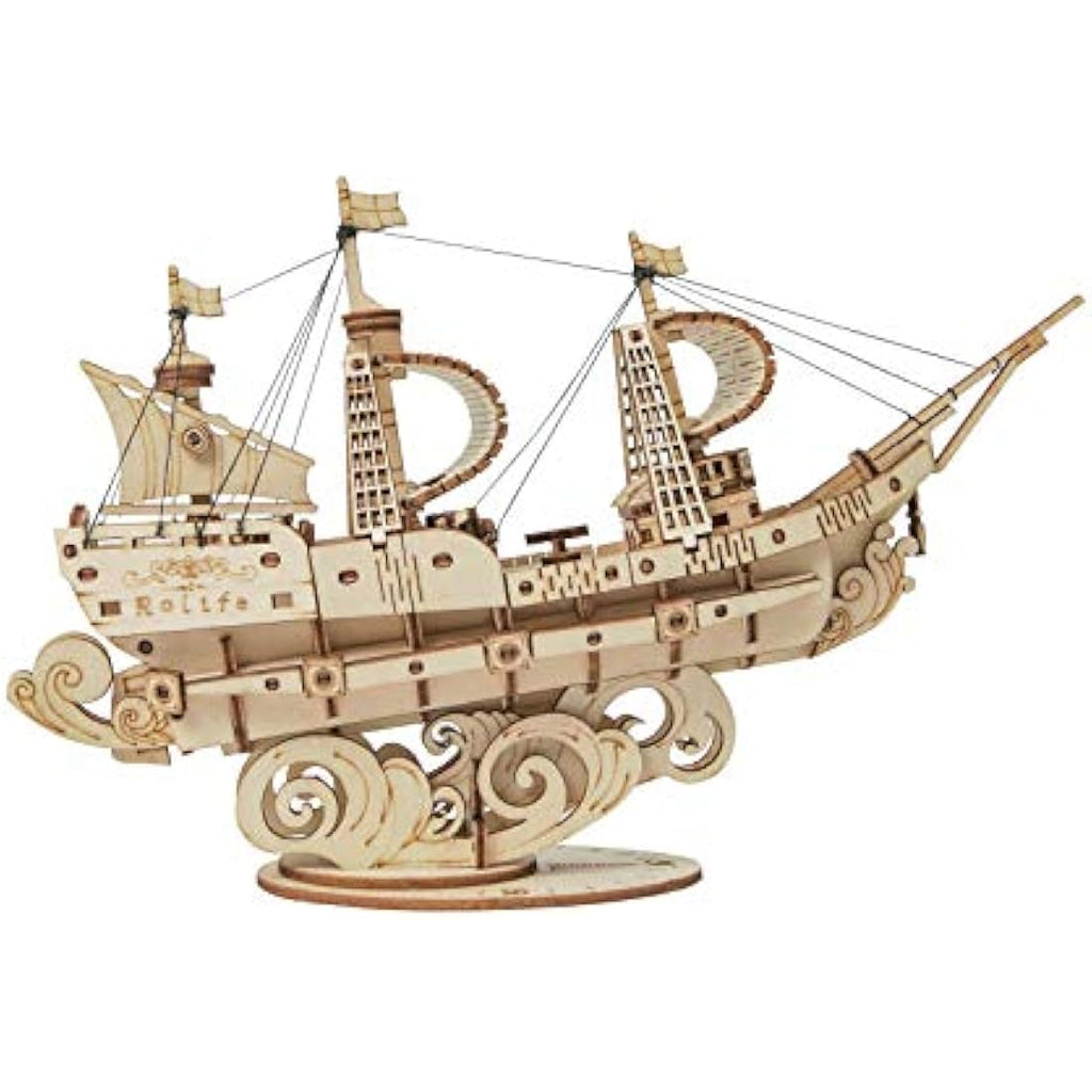 Rolife 3D Wooden Sailing Ship Model Kit – DIY Puzzle for Adults & Teens